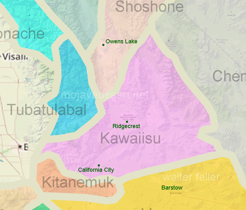 map of Kawaiisu Indian Territory