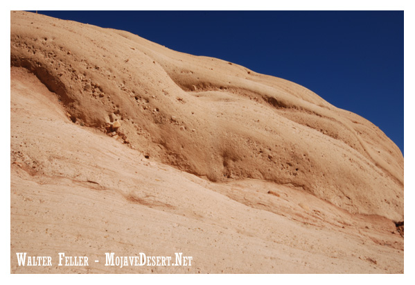 Photo of sedimentary rock at Mormon Rocks in the Cajon Pass