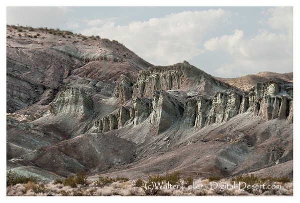 photo of talus at base of bluffs in Owl Canyon near Barstow, CA